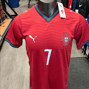 Ronaldo  Men's Red Portugal Soccer Jersey adult w name